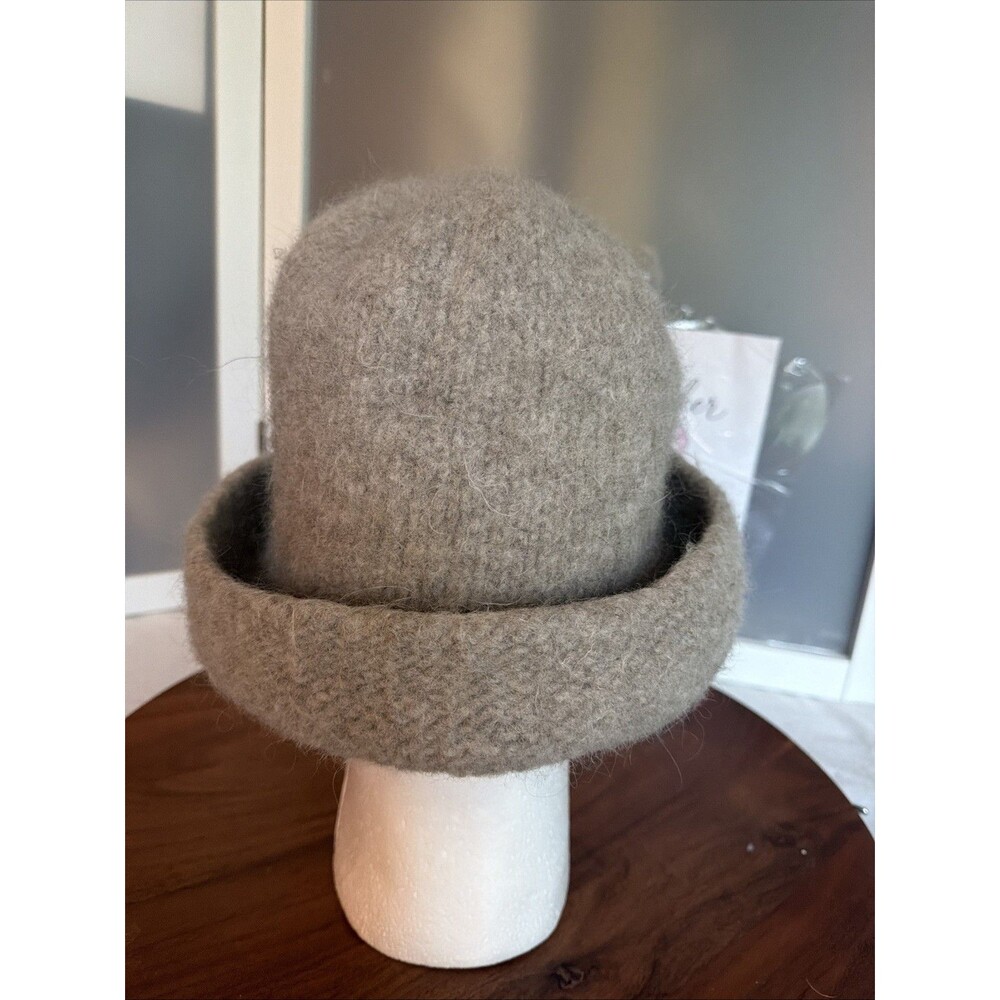 Felted Wool Hat Gray Quality Heavy Wool Textile Unbranded Handmade